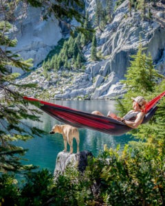 Trinity Alps fly fishing and hiking for brook trout, hammock