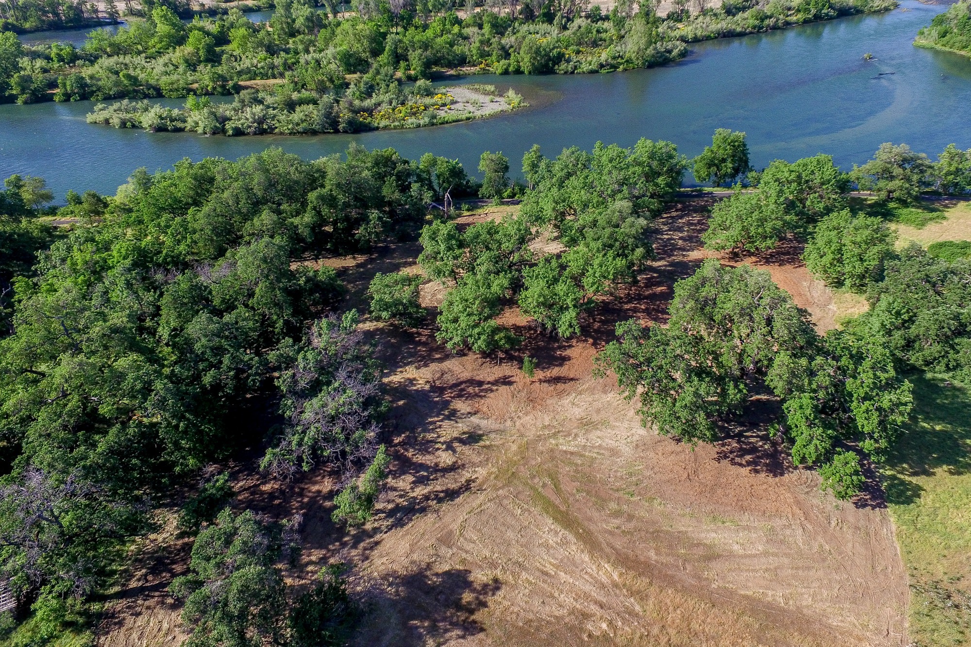 Lower Sacramento River waterfront land for sale. Great wade-in fly fishing property! Located in Redding, CA